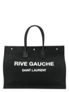 Saint Laurent Men's Ysl Bv Tote Rive Gau In Blackwhite
