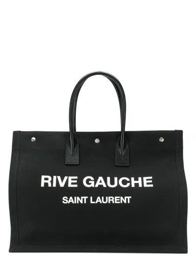 Saint Laurent Men's Ysl Bv Tote Rive Gau In Blackwhite