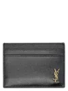 Saint Laurent Tiny Cassandre Card Holder Wallets Black In Black