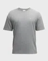 Saint Laurent Grey Crewneck T-shirt With Cassandre Embroidery In Cotton Man In Gris/nero