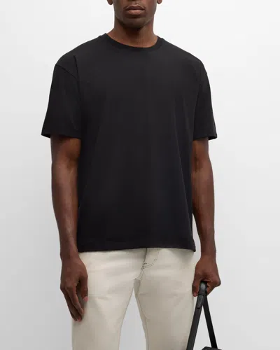 Saint Laurent Men's Ysl Pique T-shirt In Nero