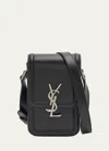 Saint Laurent Men's Ysl Solferino Phone Case Bag In Nero