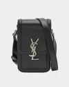 SAINT LAURENT MEN'S YSL SOLFERINO PHONE CASE BAG