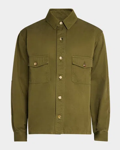 SAINT LAURENT MEN'S YVES TWILL OVERSHIRT