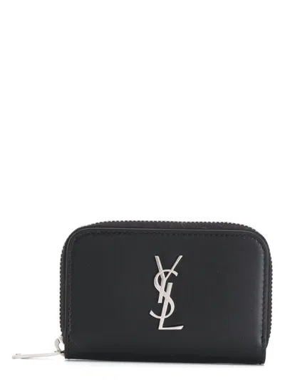 SAINT LAURENT MEN'S ZIPPER AROUND WALLET