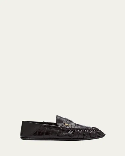 SAINT LAURENT MENS' LE LOAFER EEL PENNY LOAFERS