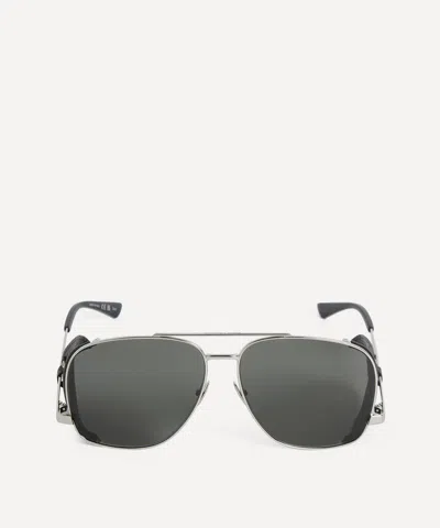 Saint Laurent Mens Leon Leather Spoiler Sunglasses