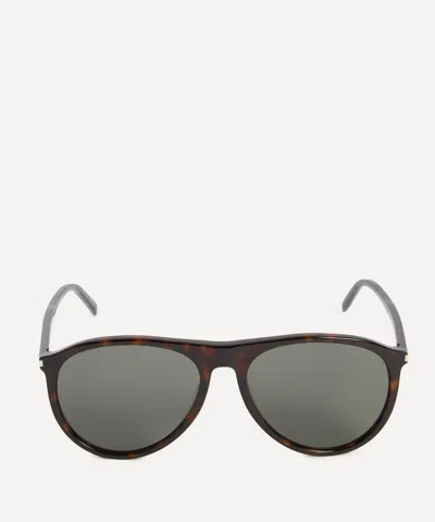 Saint Laurent Mens Oval Tortoiseshell Sunglasses