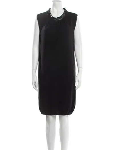 Pre-owned Saint Laurent Merino Wool Knee-length Dress In Black