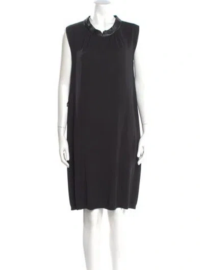 Pre-owned Saint Laurent Merino Wool Mini Dress In Gray