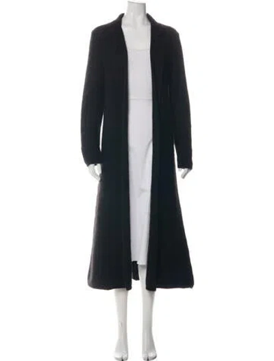 Pre-owned Saint Laurent Merino Wool Open Front Sweater In Black