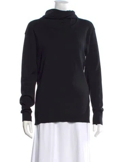 Pre-owned Saint Laurent Merino Wool Turtleneck Sweater In Black