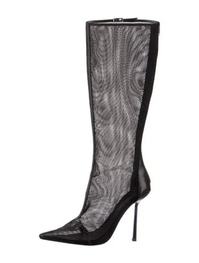 Pre-owned Saint Laurent Mesh Boots In Blue
