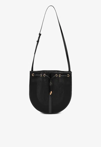 Saint Laurent Mesh Crossbody Bag In Black