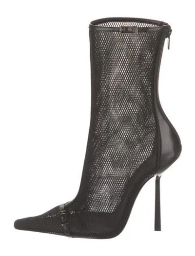 Pre-owned Saint Laurent Mesh Mesh Accents Sock Boots In Black