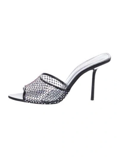 Pre-owned Saint Laurent Mesh Patterned Mules In Multi