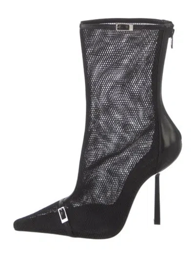 Pre-owned Saint Laurent Mesh Sock Boots In Black