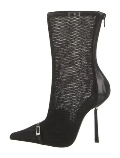 Pre-owned Saint Laurent Mesh Sock Boots In Black