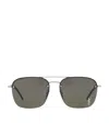 Saint Laurent Metal Aviator Sunglasses In Burgundy
