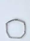 Saint Laurent Men Metal Bar Bracelet In Silver
