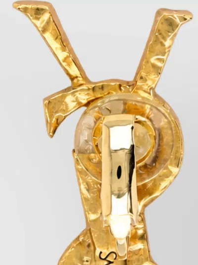 Saint Laurent Metal Brooch In Gold