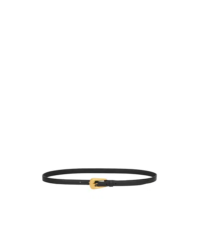 Saint Laurent Metal Buckle Belt In Black