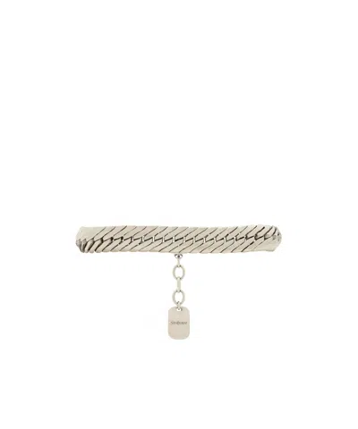 Saint Laurent Metal Chain Bracelet In Silver