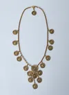 Saint Laurent Medallion Chain Necklace In Gold