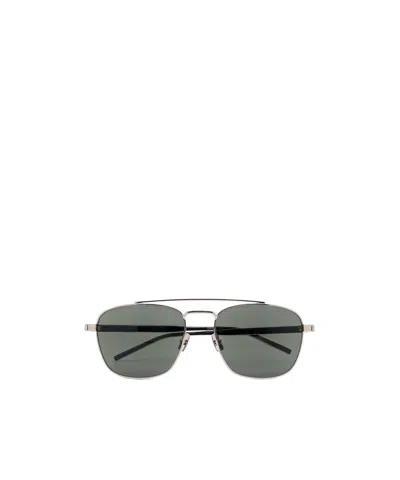 Saint Laurent Metal-frame Sunglasses In Gray