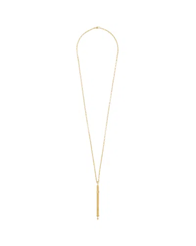 Saint Laurent Metal Necklace Shaped Like A Cocktail Stirrer In Ancient Gold
