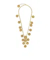 Saint Laurent Medallion Chain Necklace In Yellow