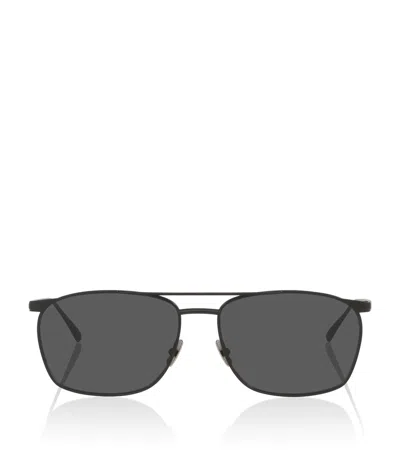 Saint Laurent Metal Pilot Sunglasses In Black