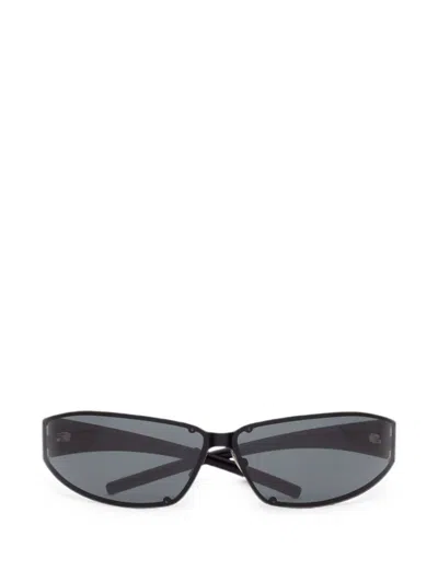 Saint Laurent Metal Racer Sunglasses With Mask Frame In Black
