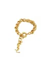 Saint Laurent Metal Rope Chain Bracelet Accessories In Gold