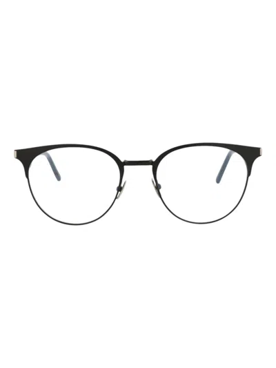 Saint Laurent Metal Round/oval Men's Optical Frames In Black