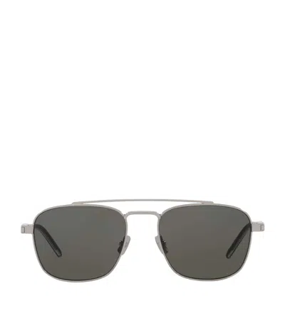 Saint Laurent Metal Sl 665 Sunglasses In Silver