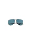 Saint Laurent Metal Sl 690 Dust Sunglasses In Silver