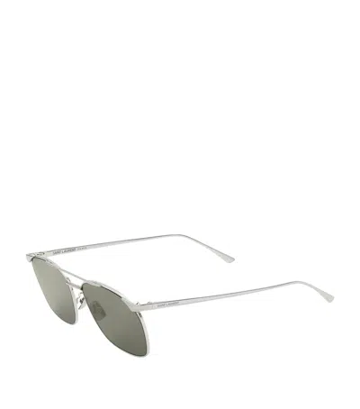Saint Laurent Metal Sl 796 Sunglasses In Gray