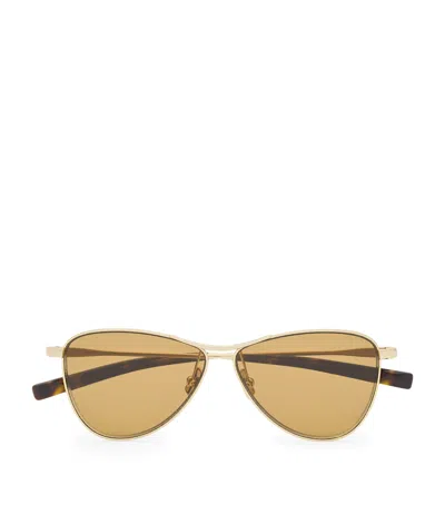 Saint Laurent Metal Sl 831 Sunglasses In Gold