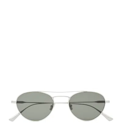 Saint Laurent Metal Sl 850 Sunglasses In Silver