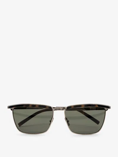 Saint Laurent Metal Sunglasses In Green