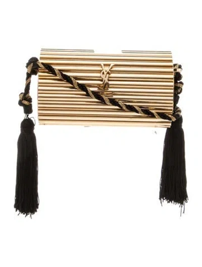 Pre-owned Saint Laurent Metal Tuxedo Box Clutch Mini Vintage In Multi