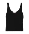 Saint Laurent Metallic Knitted Top In Black