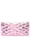 Saint Laurent Metallic Lambskin Leather Quilted Sade Puffer Envelope  (authentic Pre-loved) In Pink