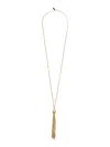 Saint Laurent Metallic Necklace With Cassandre Charm And Adjustable Lobster Clasp In Brass Woman In Multicolor