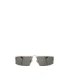 Saint Laurent Metallic Square-framed Sunglasses In Gray