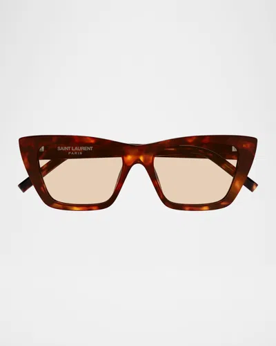 SAINT LAURENT MICA 53MM ACETATE CAT-EYE SUNGLASSES