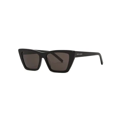 Saint Laurent Mica Black Cat-eye Sunglasses, Sunglasses, Black