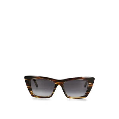 Saint Laurent Mica Cat-eye Sunglasses In Brown