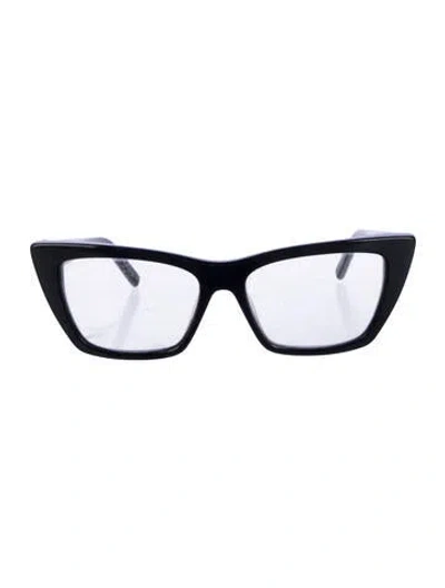 Pre-owned Saint Laurent Mica Cat-eye Sunglasses In Black